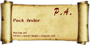 Peck Andor névjegykártya